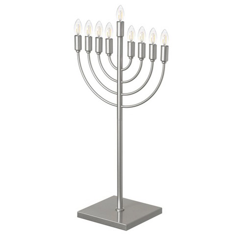 Chabad Style Hanukkah Menorah for Entryway, Living Room, Office, and Kitchen with LED Light Bulbs - image 1 of 4