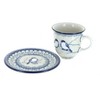 Blue Rose Polish Pottery 773 Ceramika Artystyczna Coffee Mug & Saucer - 2 of 2
