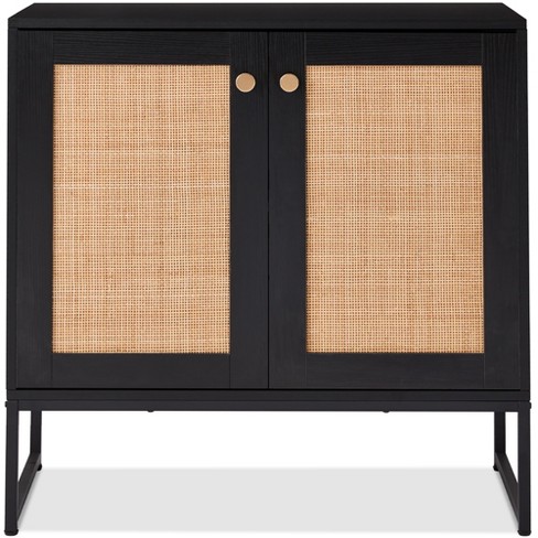 Winslow Tall Cabinet Black Rattan