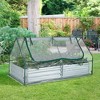 Tangkula Galvanized Steel Raised Garden Bed Metal Planter Box Kit w/ Mini Greenhouse Cover - 2 of 4