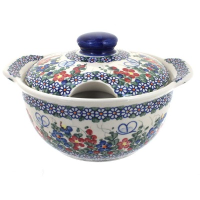 Blue Rose Polish Pottery Garden Butterfly Soup Tureen