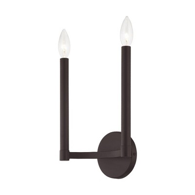 Bronze Double Candle 2-Light Wall Sconce