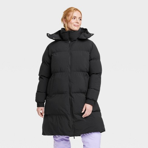 Women's Long Puffer Coat - All in Motion™ Black XXL