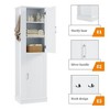 68-Inch Tall Bathroom Storage Cabinet with 2 Doors, Adjustable Shelves, Side Hooks & Anti-Tip Kit, Freestanding Organizer, Black - 4 of 4