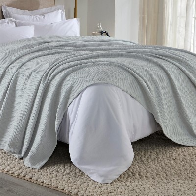 Light Grey Full/Queen Cotton Waffle Weave Reversible Blanket