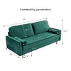 3 Person Seater Couch Sofa, Comfy Couches for Small Spaces, Mid Century Modern Gray Couch for Living Room Apartment Bedroom - 2 of 4