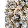 8ft. Flocked Pencil Artificial Christmas Tree with 500 Clear Lights and 646 Branches – Tall Slim X-Mas Glow - 3 of 4