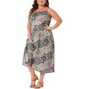 Agnes Orinda Women's Plus Size Boho Sleeveless Spaghetti Strap Summer Beach Midi Sundresses - 2 of 4