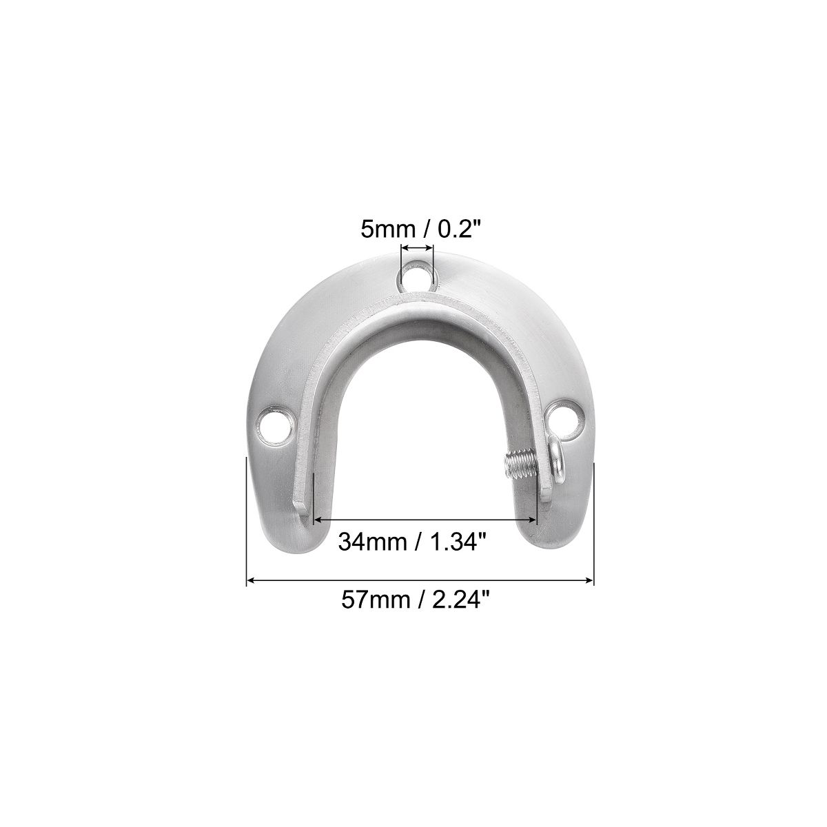 Unique Bargains Stainless Steel U-Shaped Design Closet Rod Brackets - thumbnail 8