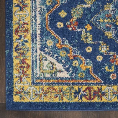 Allur Bohemian Navy Multicolor 8'x10' Synthetic Area Rug