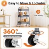ChicFurnit Kitchen Carts and Islands 3 Tier Small Rolling Cart Universal Storage Mobile Utility Cart for Kitchen, Gray, 17.4"*31"*12" - 4 of 4