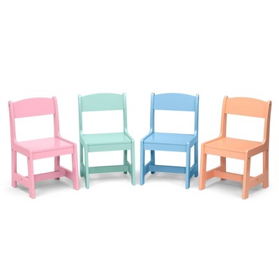 Bianca White Wooden Kids Table with Pastel Chairs Set