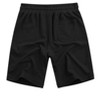Men's Shorts with Pocket Casual Lounge Shorts Pants Summer Waffle Shorts Drawstring Elastic Waist Running Shorts - Black S - 3 of 4