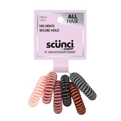 scünci No Dents Hair Spirals - Matte Colors - All Hair - 6pk