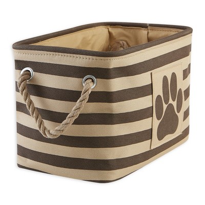 Bone Dry Polyester Pet Bin Stripe With Paw Patch