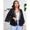 Coolmee Women's Plus Size Lightweight Cardigan 3/4 Ruffle Sleeve Open Front Ruffle Cardigan - 4 of 4