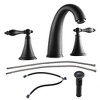 PAGED Bathroom Sink Faucet 2 Handle Widespread Sink Faucet with Pop Up Drain and 2 Water Supply Lines, Faucet for Bathroom Sink - 4 of 4
