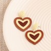 SOHI Women's Gold Block Heart Drop Earrings - 2 of 3