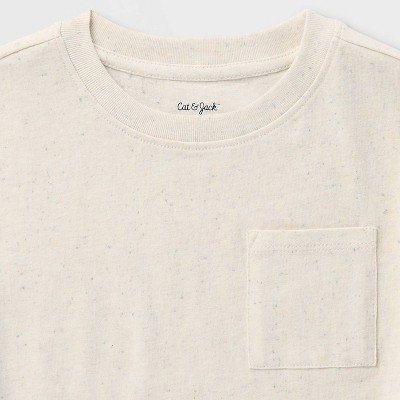 Детские футболки Cat & Jack Toddler Boys' Short Sleeve Oversized T-shirt - Cat & Jack™ Cream 5T — фото 3