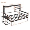 Full-Size Metal Daybed with Portable Desk, Metal Grid Support, Shelves, and Garment Hanger - 4 of 4