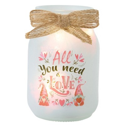The Lakeside Collection Valentine's and St Patrick's Fairy Light Mason Jar Table Decor