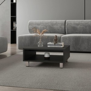 Black Coffee Table with Open Storage - 1 of 1