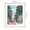 Kate and Laurel Framed Art Palm Trees and Flamingos by Sarah Eisenlohr, 22x26, Woodgrain Stripe Blonde - 2 of 4