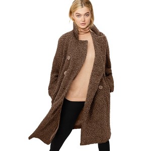 ellos Double-Breasted Teddy Coat - 1 of 3