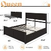 AMERLIFE Bed Frame with Headboard, Platform Beds with 4 Storage Drawers - 3 of 4