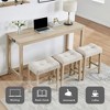 Bella Depot 4-Piece Dining Bar Table and Chairs Set,Bar Table Set with 3 Padded Stools for Living Room, Dining Room, Game Room - 3 of 4