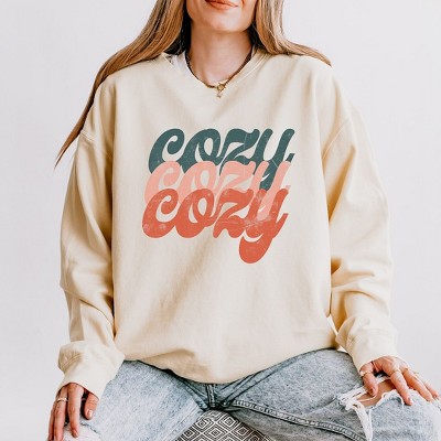 Simply Sage Market Women's Lightweight Garment Dyed Graphic Sweatshirt Retro Cozy Stacked Colorful
