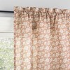 No. 918 2pc 54"x36" Mistral Floral Print Semi-Sheer Rod Pocket Kitchen Curtain Tier Pair Terracotta - 2 of 4