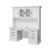 Modern Wood Credenza Desk with Hutch Fully Assembled White - Abby Collection - Martin Furniture - 2 of 4