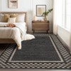 Modern Border Machine Washable Stain Resistant Rug for Living Room Bedroom - 3 of 4