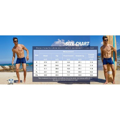 COOFANDY Men's Square Leg Swim Briefs Athletic Quick Dry Bathing Suit Square Leg Board Short for Men Navy Blue M — фото 6