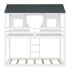 YOOCOZZ Twin Over Twin Bunk Bed Wood Bed with Roof, Window, Guardrail and Ladder - 2 of 4