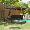 Outsunny 2/3 Seater Swing Canopy Replacement with Tubular Framework, UV50+ Outdoor Swing Seat Top Cover - 3 of 4