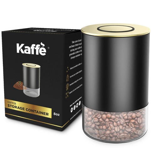 Kaffe 8oz Round Glass Coffee Storage Canister with Airtight Lid - Gold