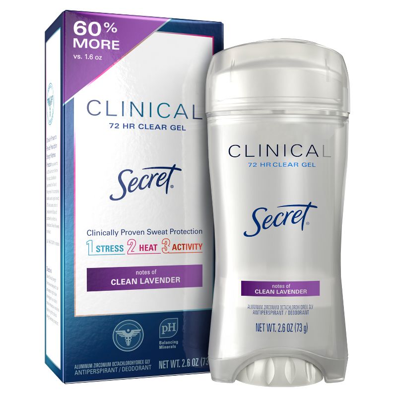 Secret Clinical Strength Clear Gel Antiperspirant and Deodorant for Women - Clean Lavender - 2.6oz, 3 of 16