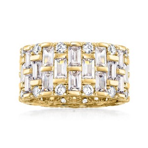 Ross-Simons 6.55 ct. t.w. Baguette and Round CZ Eternity Band in 18kt Gold Over Sterling - 1 of 4