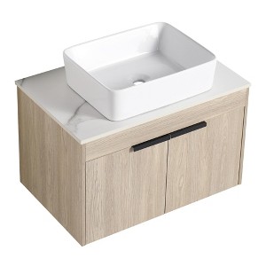SEVOBAL Bathroom Vanities 42 Inch Modern Design Float Bathroom Vanity With Ceramic Art Sink Door for Bathroom, Beige, 41.5"*18.9"*23.6" - 1 of 4