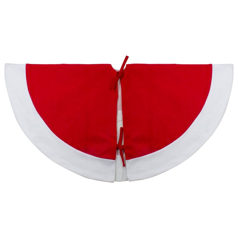 Northlight Santa Claus and Reindeer Christmas Tree Skirt - Red/White, 4 of 5