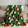 Christmas Throw Blanket, Soft Flannel Gingerbread Blanket with Snowman & Xmas Tree Prints, Christmas Gift. - 4 of 4