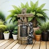 Outsunny 22.8" Outdoor Water Fountain, 3-Tier Floor Standing Resin Bears on Log Waterfall Fountain with LED Lights, Pump - 3 of 4