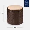 Best Choice Products Round Wicker Ottoman, Multipurpose Furniture w/ Removable Cushion, Steel Frame - 2 of 4