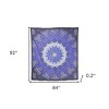 HomeRoots 92" X 84" Purple Black And White Mandala Cotton Hanging Tapestry - 3 of 4