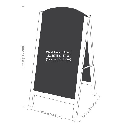Rustic Brown Pine Wood A-Frame Chalkboard Sign with Chalk and Eraser