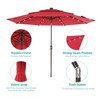 Sonkuki 10FT Outdoor 3-Tier Patio Market Umbrella w/Solar Lights and Aluminum Pole - 4 of 4