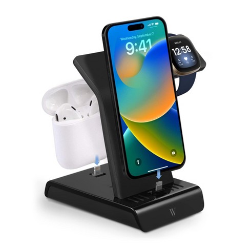 Wasserstein Charging Station For Iphone, And Fitbit Charge Multiple Apple Devices With Iphone Charging Station (black, 1 Pack) : Target