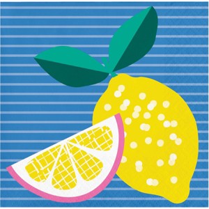Creative Converting Luscious Lemons Paper Beverage Napkins 48ct - 1 of 3